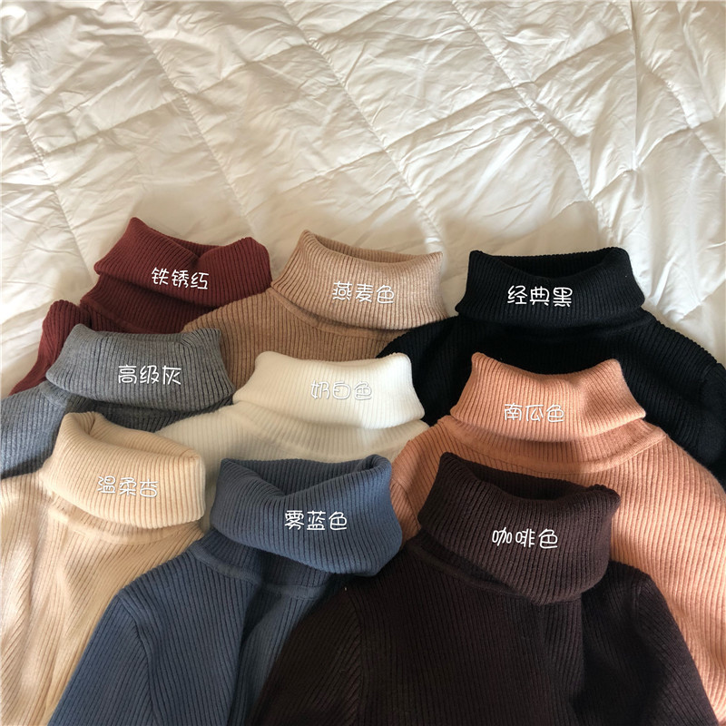 For the 2024 autumn/winter season, a stylish and slimming high-neck knitted base layer, a women's pullover top, and a sweater for women to wear inside on Instagram Specification image
