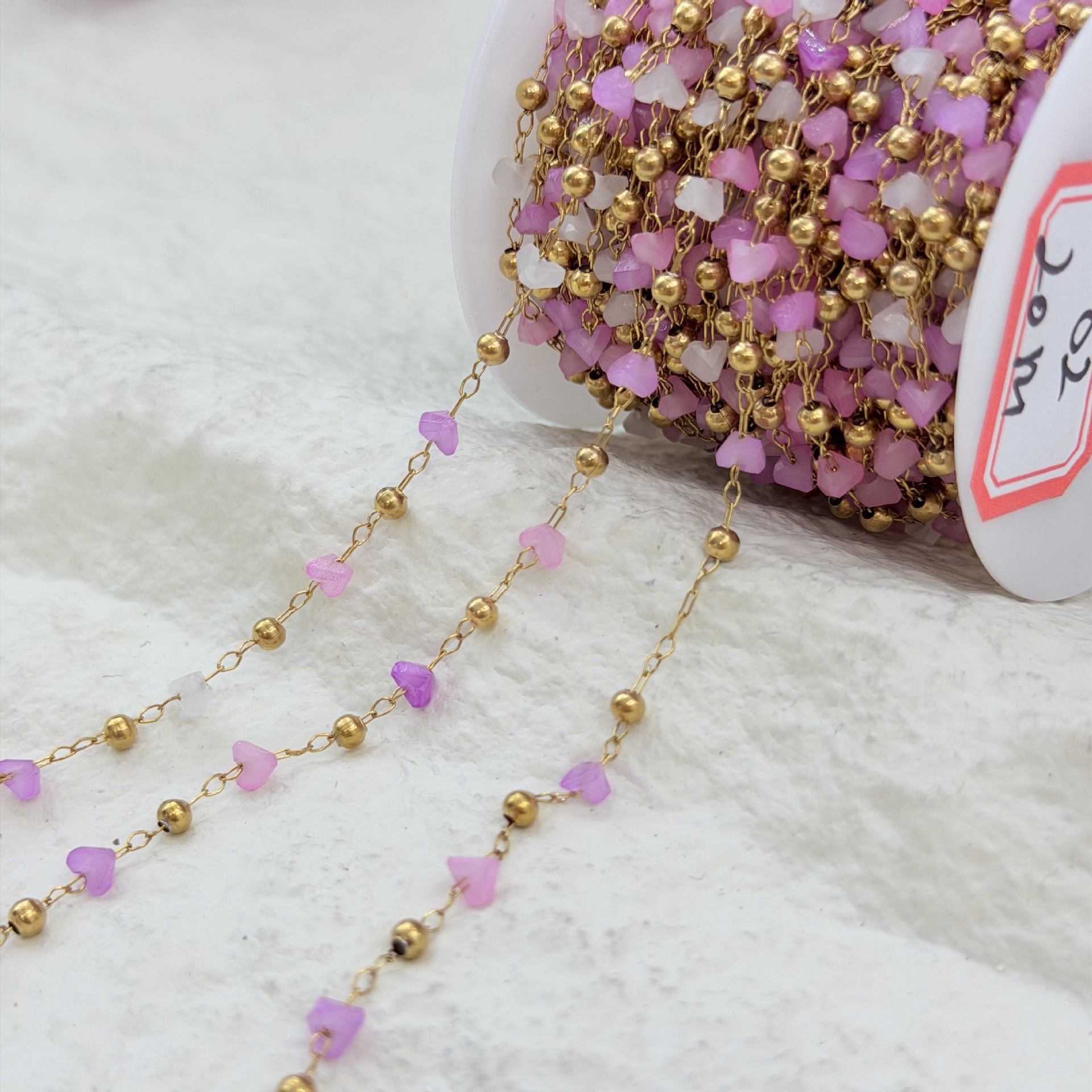 Cross-border love broken gold bead chain, gold-plated chain, diy hair accessory bracelet, necklace, semi-finished chain wholesale