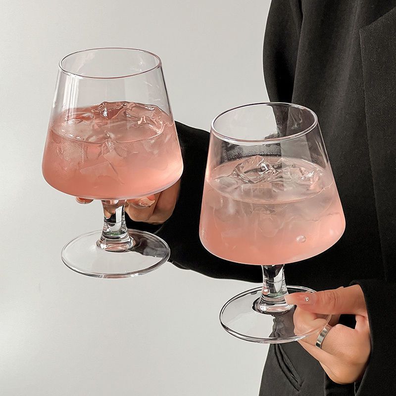 Soda water sparkling cup, popular restaurant glass wine glass, dwarf brandy cup, iced coffee cup, beverage cup Application Scenario