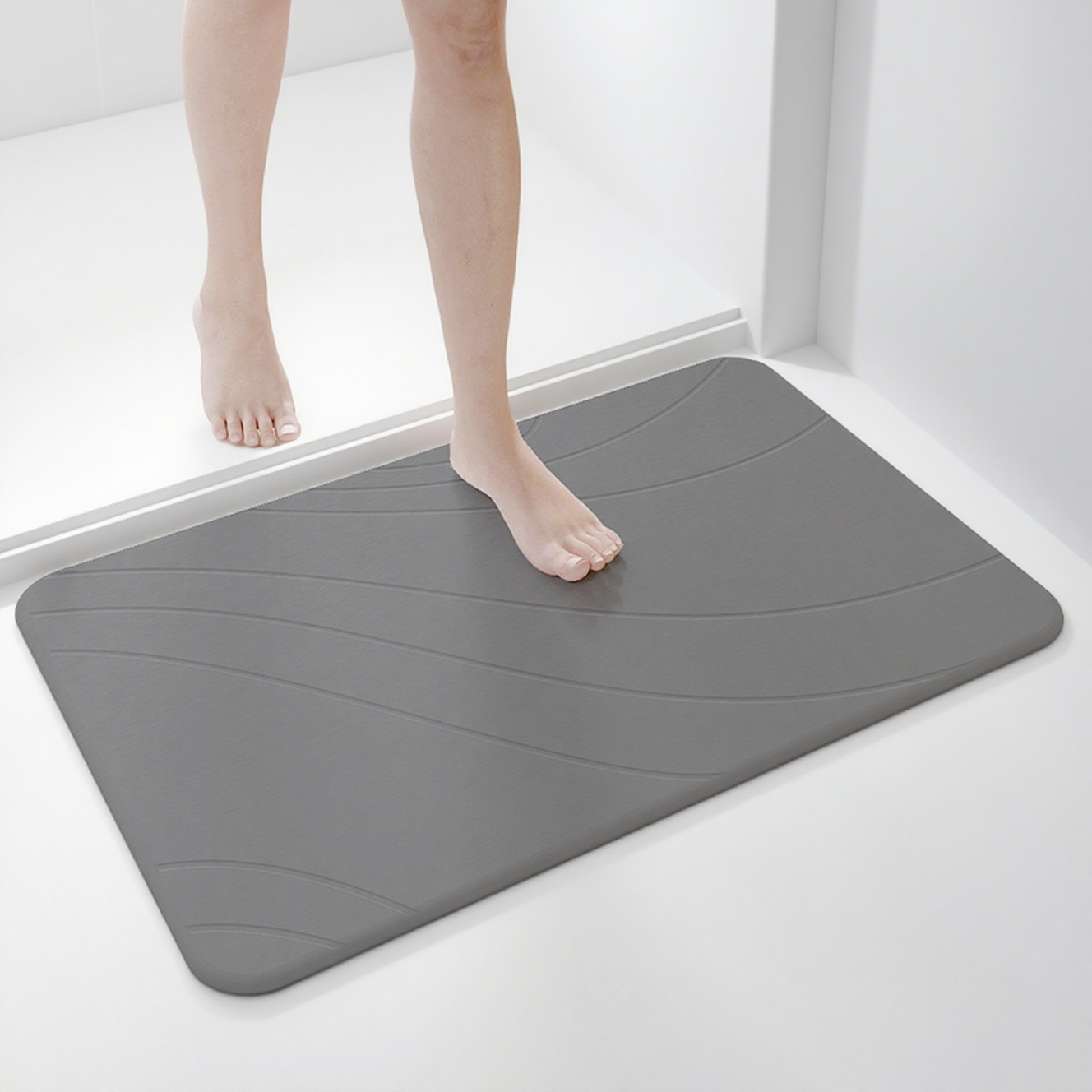 跨境爆款硅藻泥硬垫浴室地垫卫生间门口防滑脚垫速干吸水垫子雕刻产品图
