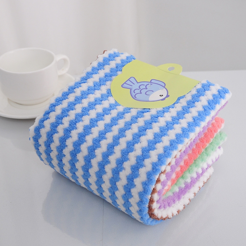 珊瑚绒毛巾方巾30.30打卡方巾一卡五条方巾厨房抹布多功能清洁布产品图