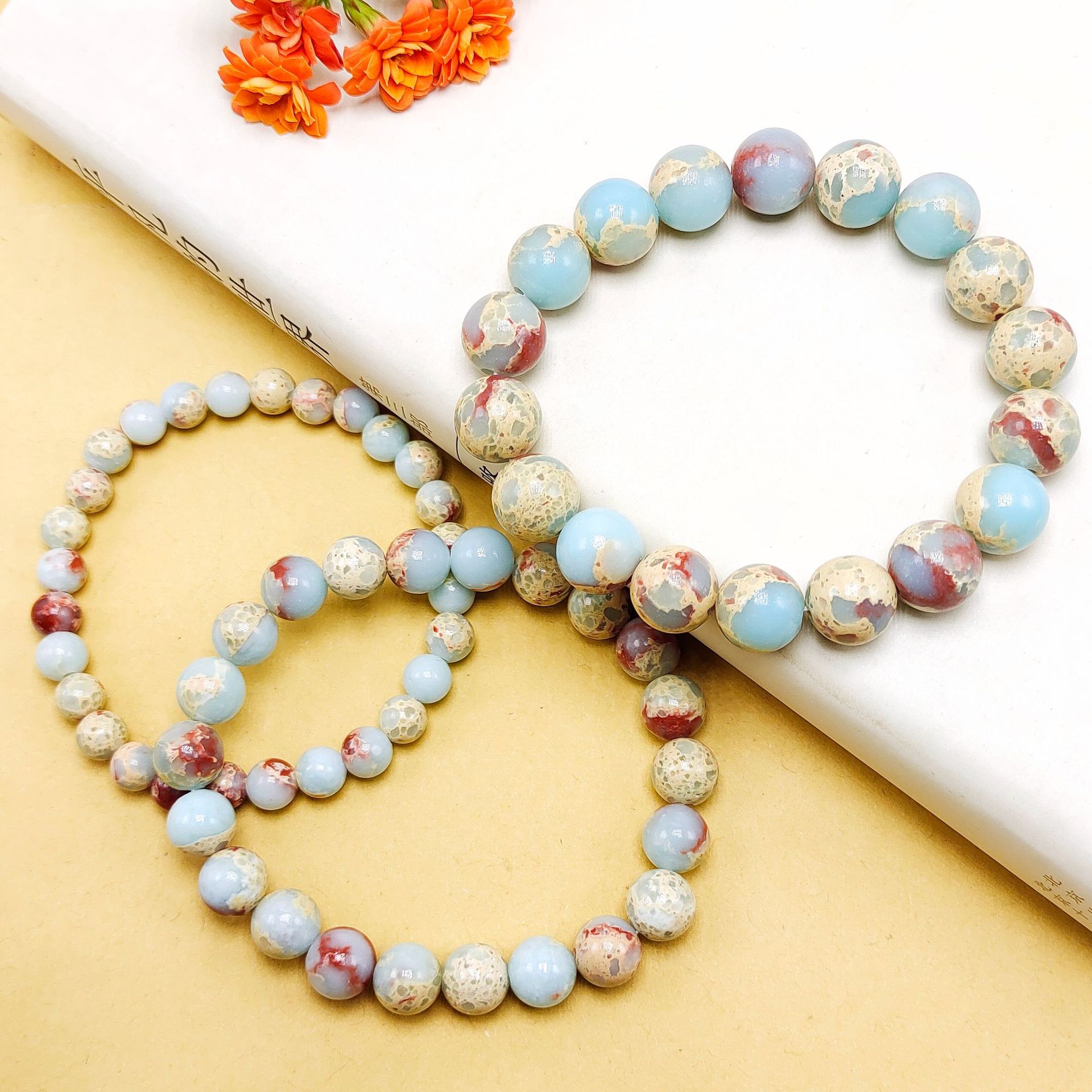 Personalized Shoushan stone bracelet, tender green, artistic, best friend couple bracelet gift, simple small gift jewelry for men and women