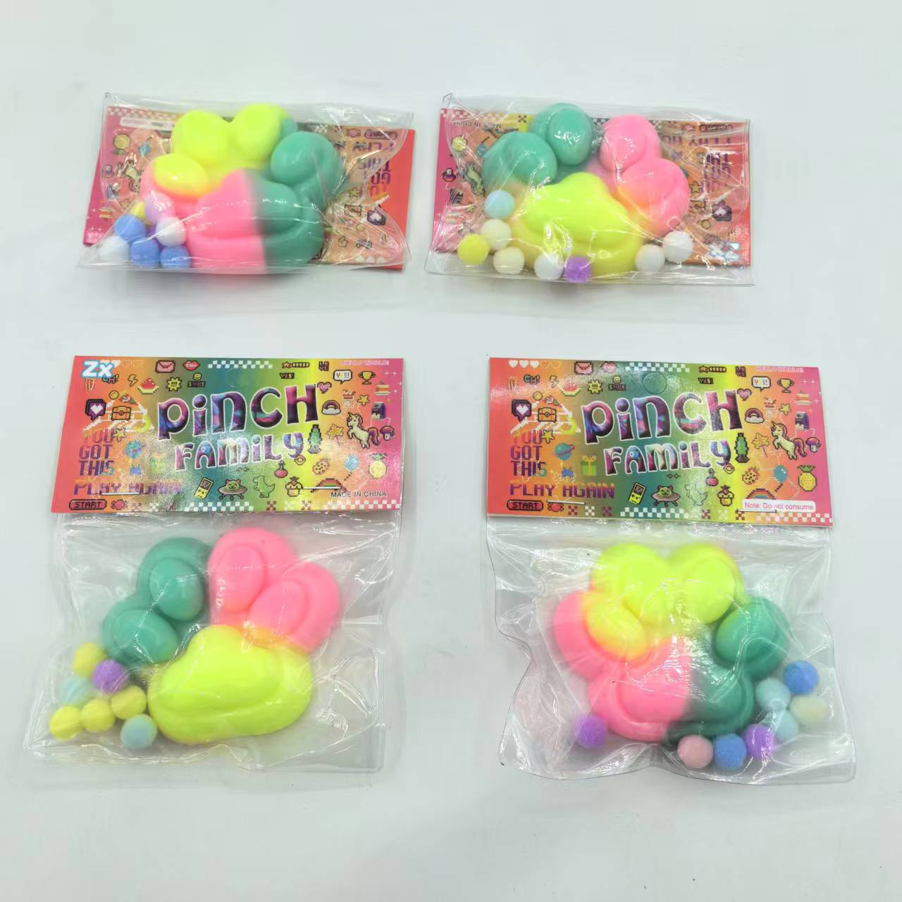 Direct sales from the manufacturer of the new cross-border stress-relieving product, macaron three-color Cat Paw Pinching Fun children's toy Item Picture