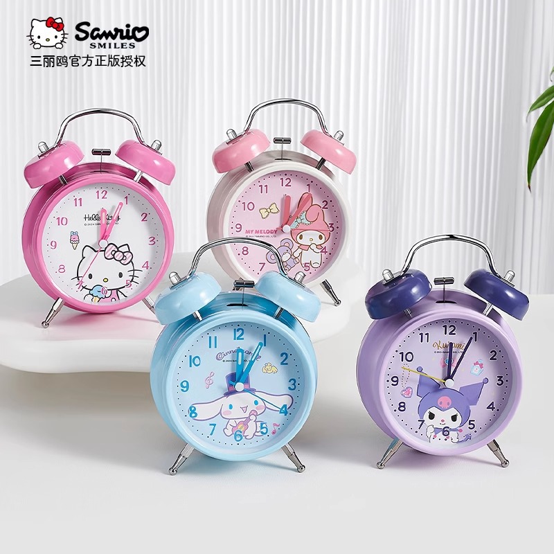 Officially authorized new cartoon Sanrio bell alarm clock, ultra-quiet student bedside alarm clock, a must-have for lazy people details Picture