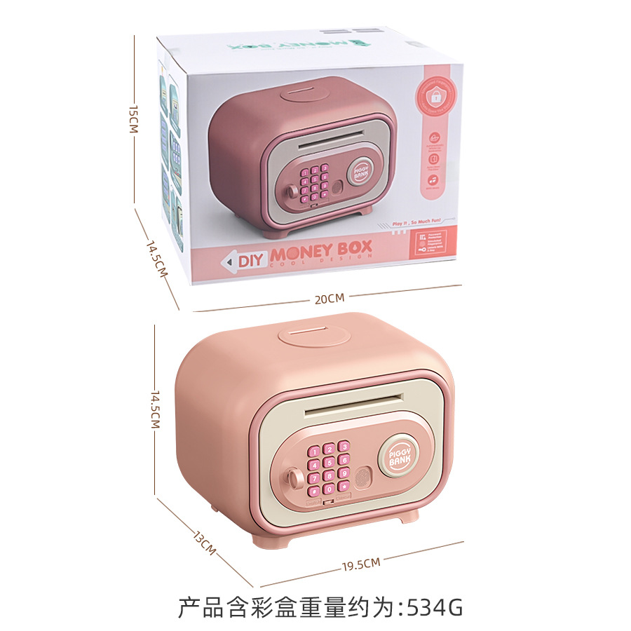 Children's cartoon piggy bank, automatic coin roll, large-capacity safe, fingerprint unlock piggy bank, toys, gifts, cross-border Application Scenario