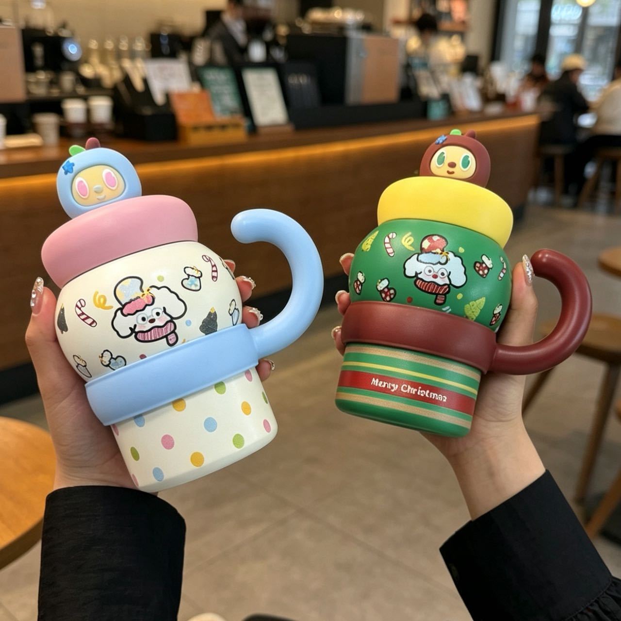 Student water cup, large-capacity stainless steel insulated cup, high appearance level, double drinking cup, cute girls, convenient for outdoor use Specification image