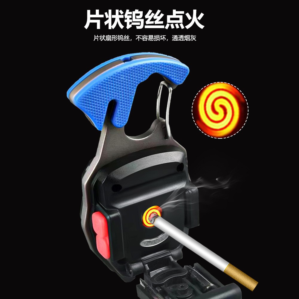 Cross-border Douyin hot-selling small flashlights, outdoor multi-functional cigarette lighters, keychains, light strips, cutters, window-breaking hammers, and work lights Application Scenario