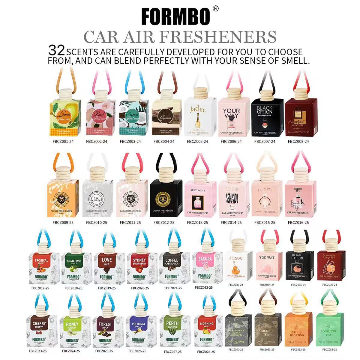 跨境车载香水持久留香汽车香氛挂绳式香薰工厂贸易批发