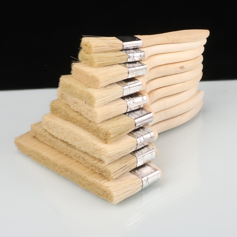 Factory wholesale paint brushes, pighair brushes, thickened wooden-handled brushes, industrial brushes, cleaning brushes and oil brushes details Picture