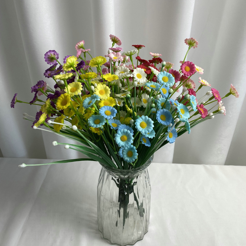 小把迷你菊仿真花束雏菊小野菊把花DIY花环帽子配饰婚庆场景布置