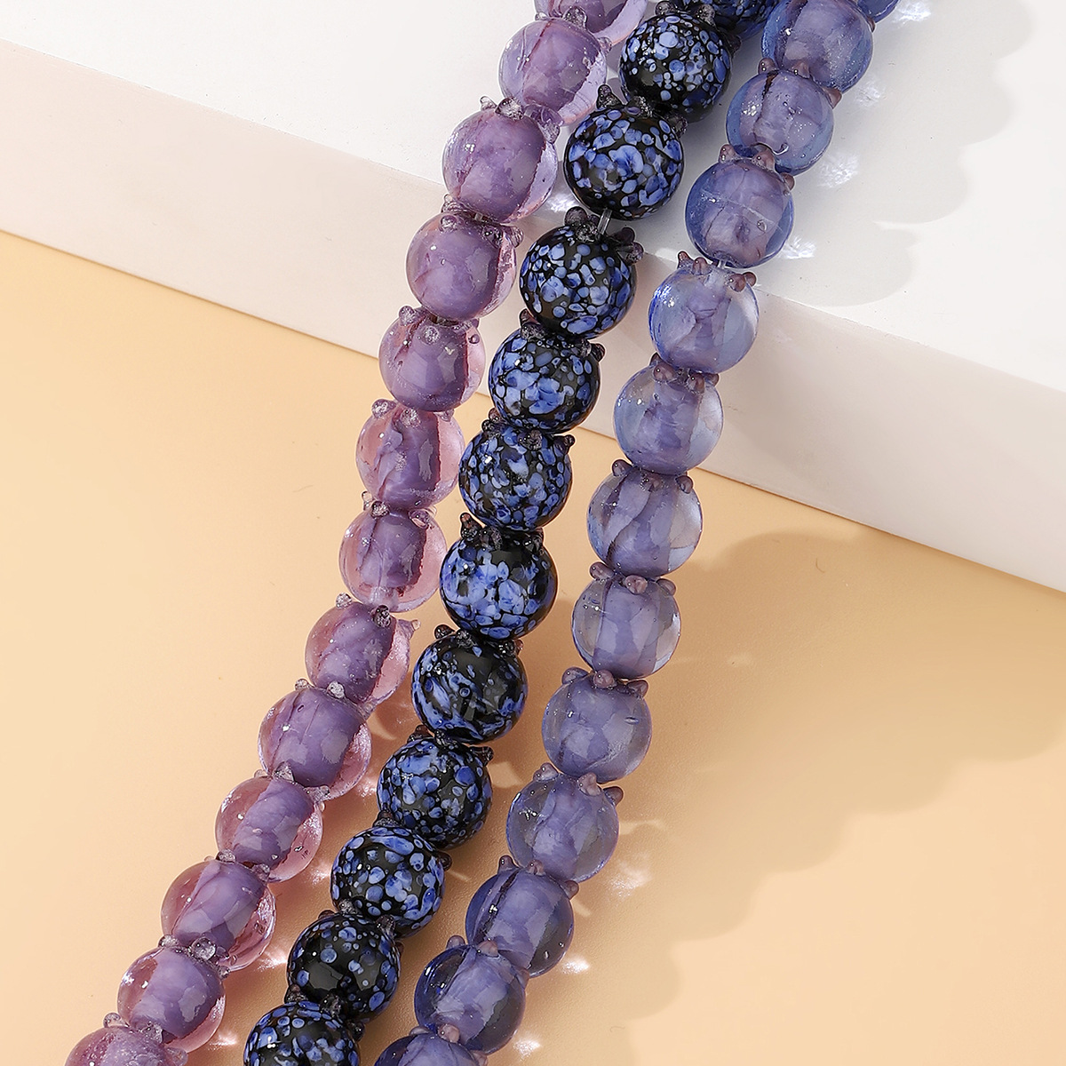 Handmade glass blueberry glass beads with straight holes diy bracelets, necklaces, earrings, accessories, material beads, loose beads