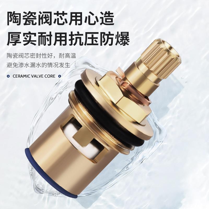 All-copper body Angle valve with dual cold and hot water outlets, 4 minutes 304 stainless steel three-way, one inlet and two outlets, one minute and two toilet Angle valve Specification image