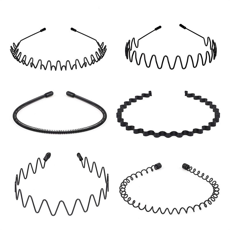 Men's hair band, trendy men's invisible hair pressure backhead, wavy hair hole headband, Korean face-washing exercise hair band, hair clip for women Item Picture