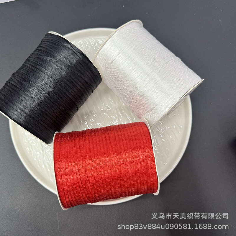 3MM large roll ribbon, 0.3-1CM satin ribbon, wedding candy sealing pocket tag rope, colored satin ribbon bookmark rope, narrow ribbon Specification image