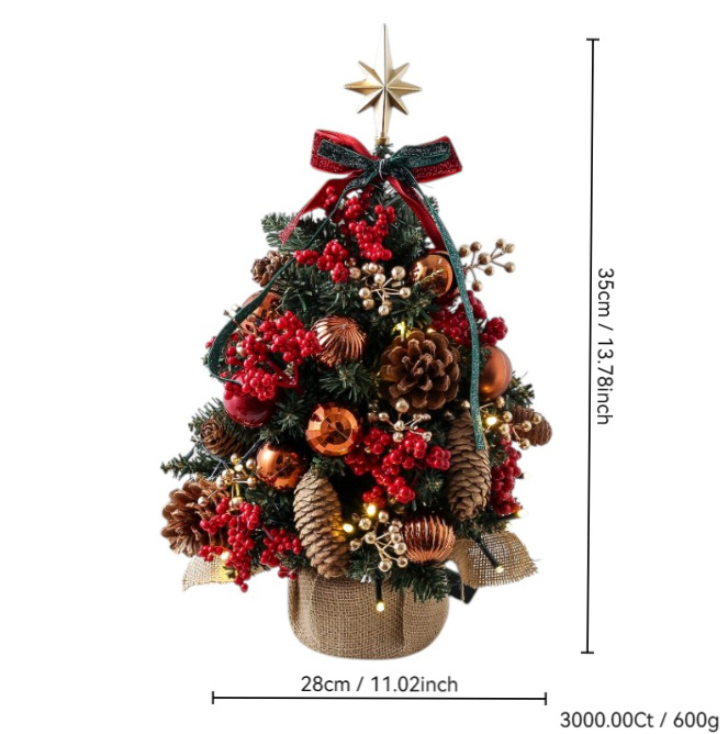Merry Christmas New Christmas Tree Home Table Mini 35cm set Christmas Tree with Light Table decoration arrangement