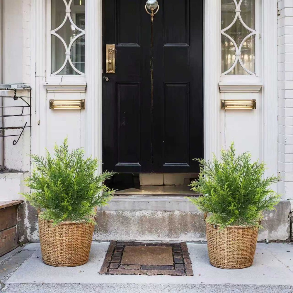 仿真可地插盆栽室内外装饰仿真柏树叶假树庭院装饰摆件造景细节图