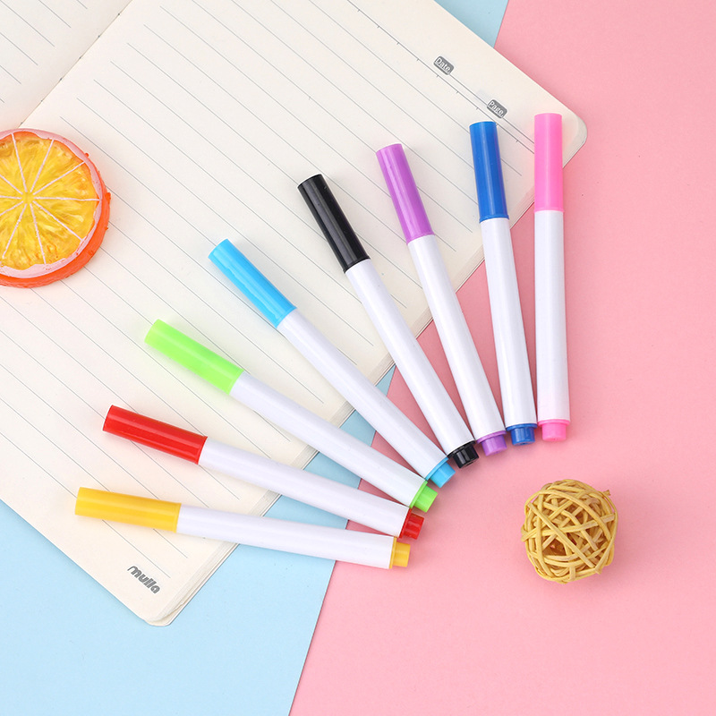 Qianhui 8-color children's whiteboard pen, black water-based color fine tip printing marker pen, erasable whiteboard pen