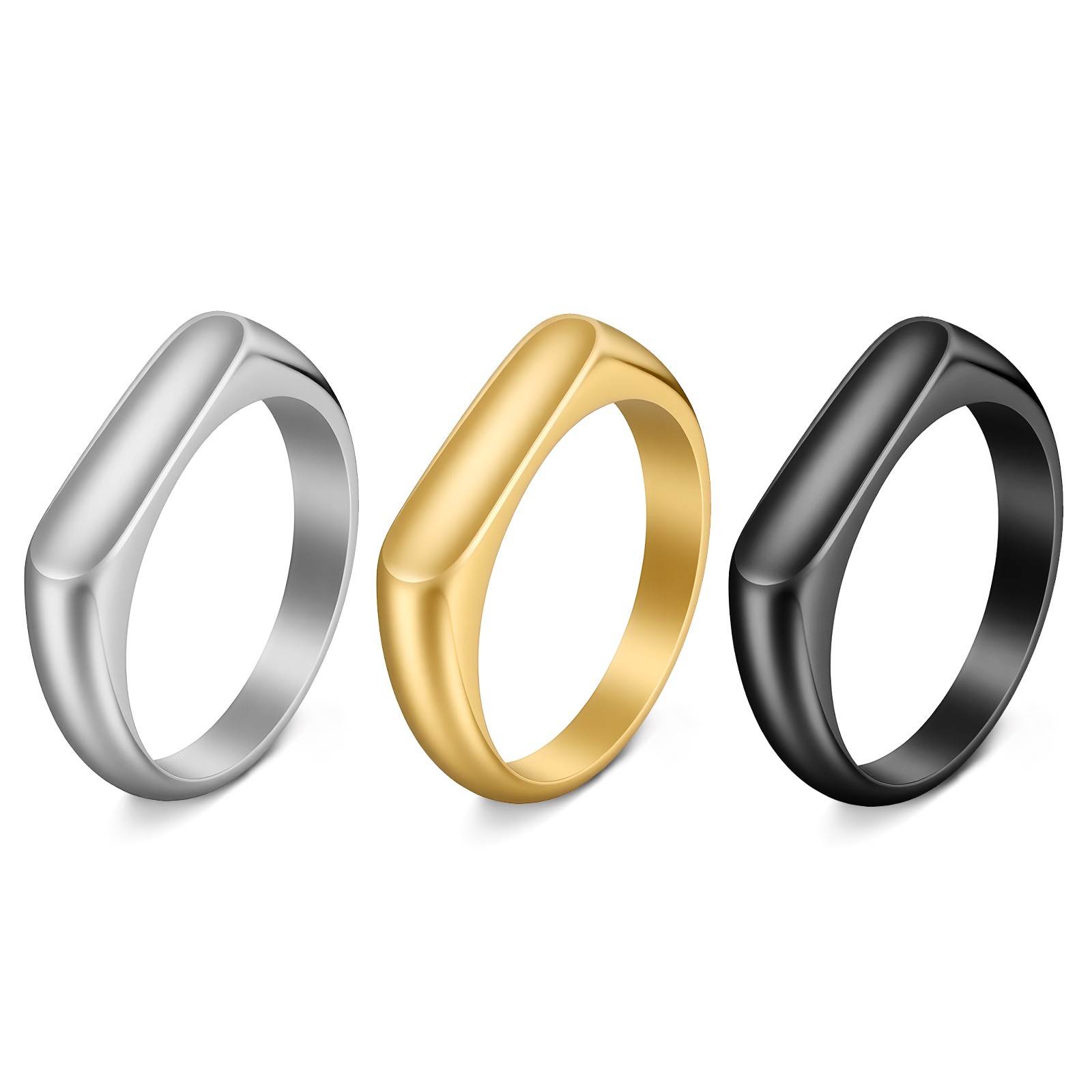 Cross-border new Amazon women's 4MM wide cast plain ring, Instagram cold talk style niche jewelry, popular titanium steel ring Application Scenario