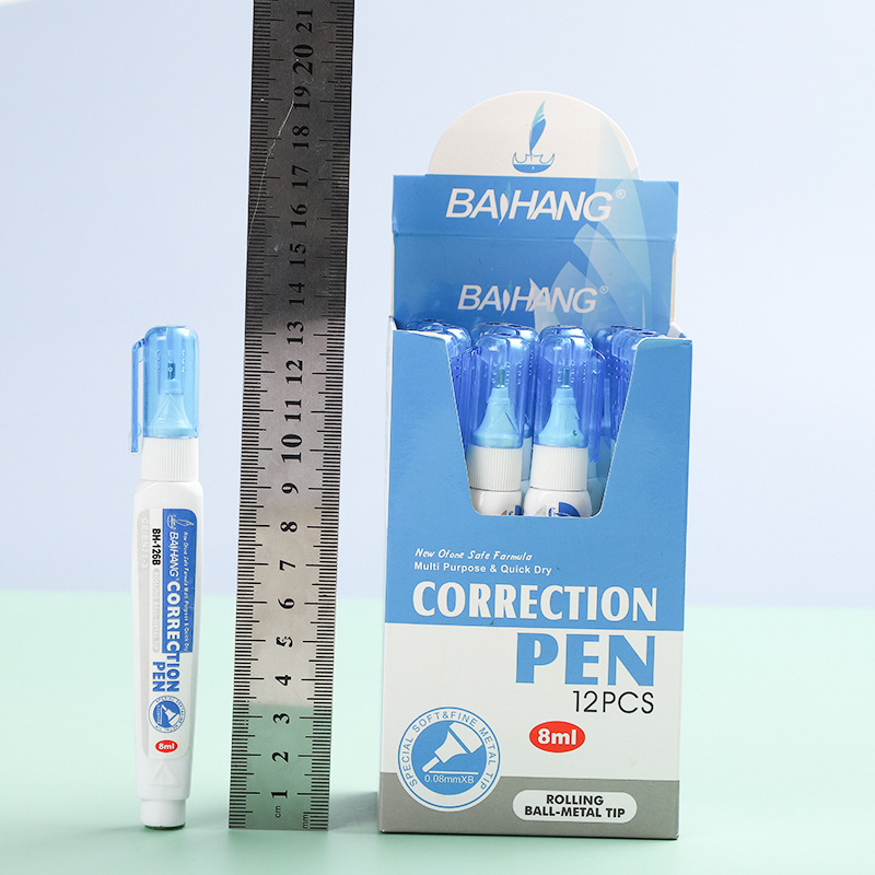 Cross-border foreign trade correction fluid 8ml, white correction fluid, student examination special office and study dual-purpose correction pen liquid details Picture