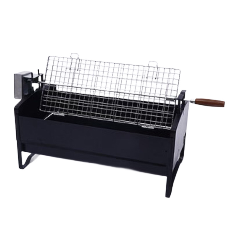 Electric rotating barbecue grill for home use, family camping, portable folding, portable outdoor charcoal barbecue grill, multi-functional Item Picture