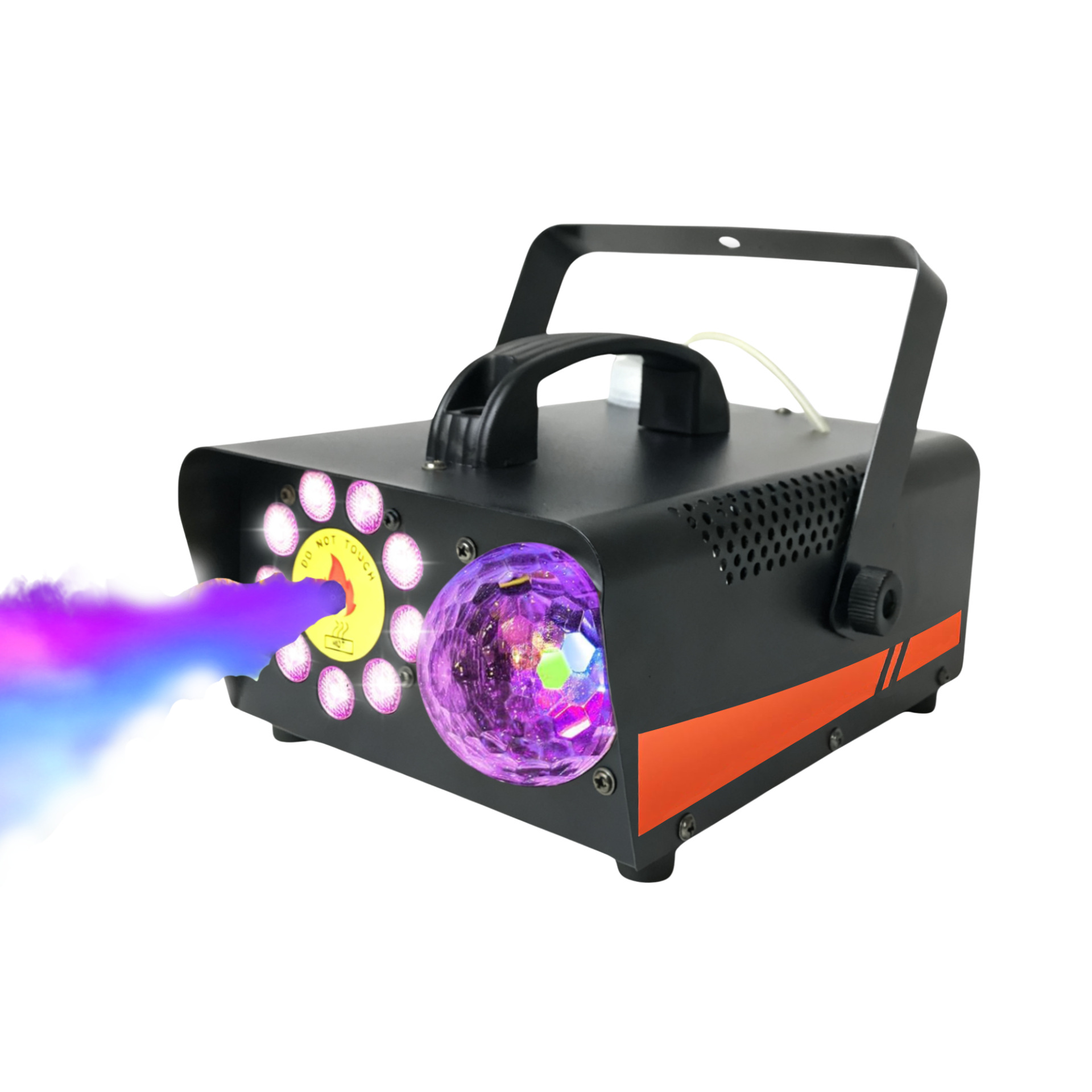 Cross-border best-selling stage 500W magic ball smoke machine with 9led lights, small and portable, wedding event, music festival or bar, nightclub, ktv atmosphere creation remote-controlled smoke sprayer Item Picture