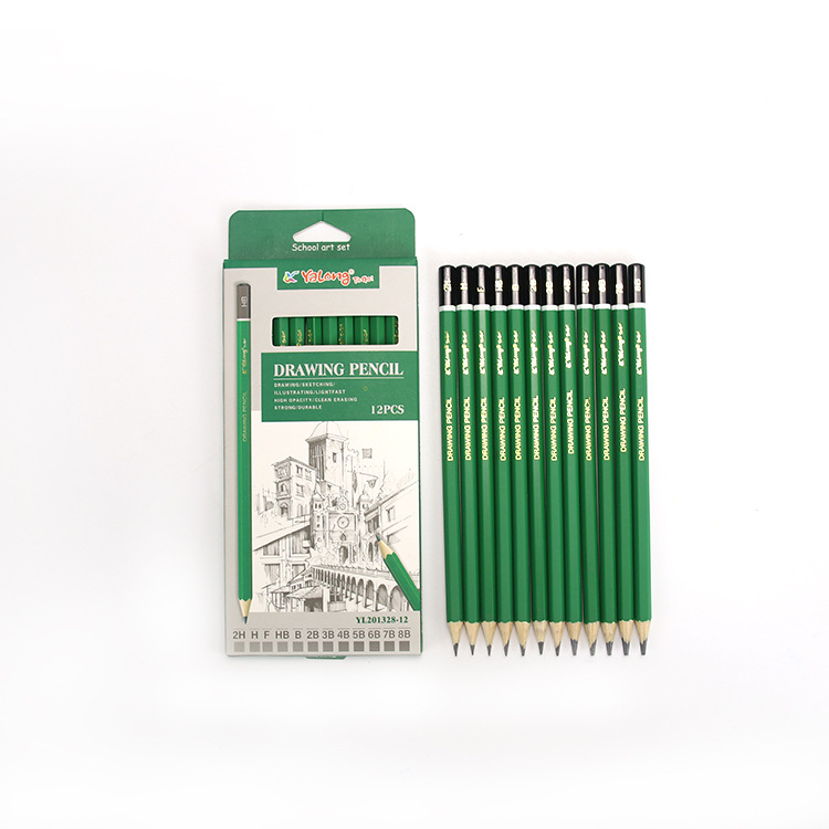 Yalong Cross-border Professional high-quality drawing pencils, art writing wooden pencils, sketch pencil sets and stationery