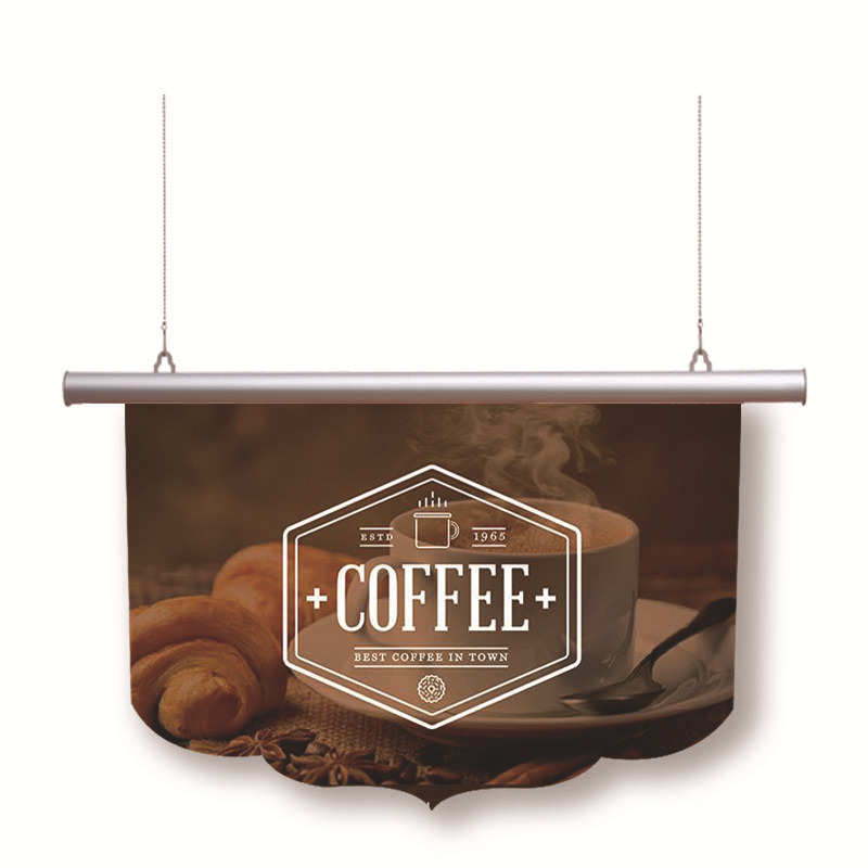 Aluminum alloy POP metal hanging scroll, D-shaped poster hanging accessories, KT board photo advertising poster pole, store poster suspension metal hanging scroll, store photo painting hanging pole, indoor advertising picture fixation Item Picture