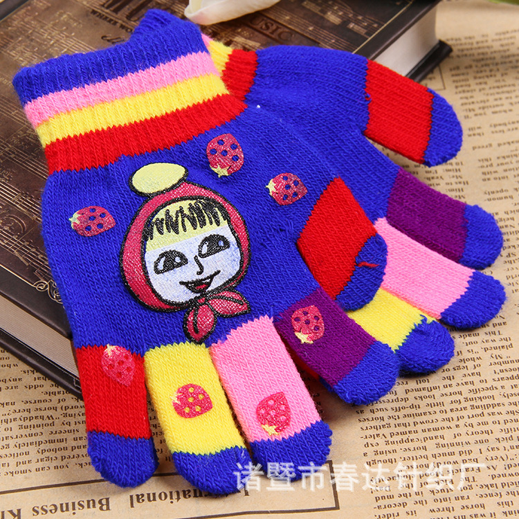 Niños de invierno 15 guantes coreanos de la versión de engrosamiento caliente dispensación de grasa completa para niños pequeños medios comercio exterior niños guantes de piso fuente