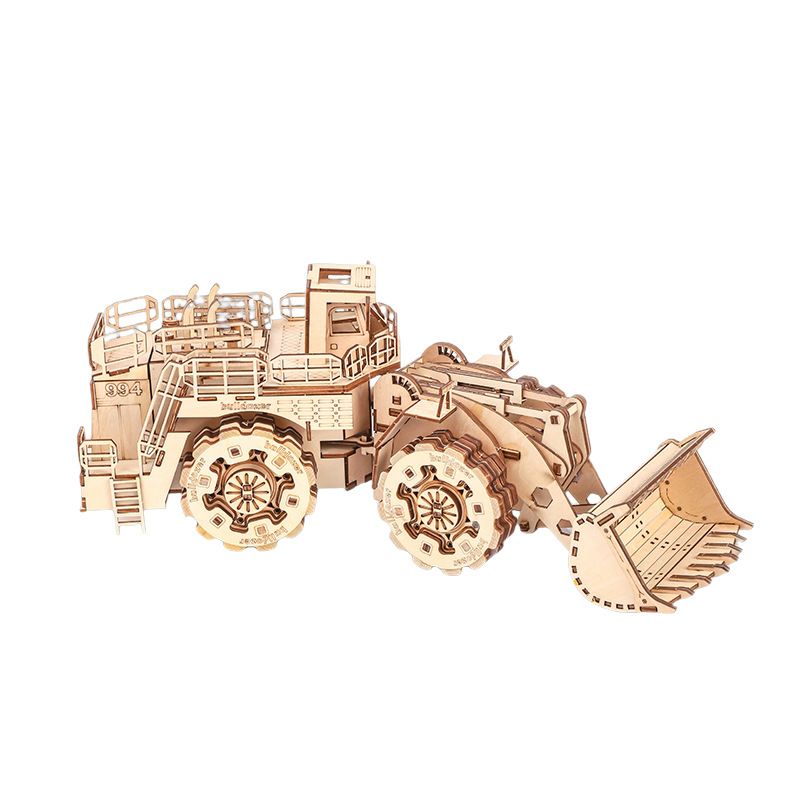 3d Wooden forklift jigsaw puzzle handicraft toy DIY3D Wooden three-dimensional jigsaw puzzle creative toy model ornament Item Picture