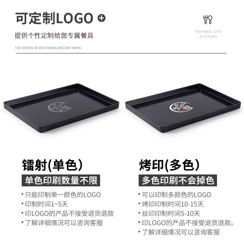 塑料托盘长方形酒店客房北欧茶盘水杯托盘洗漱用品餐饮餐具商用黑产品图
