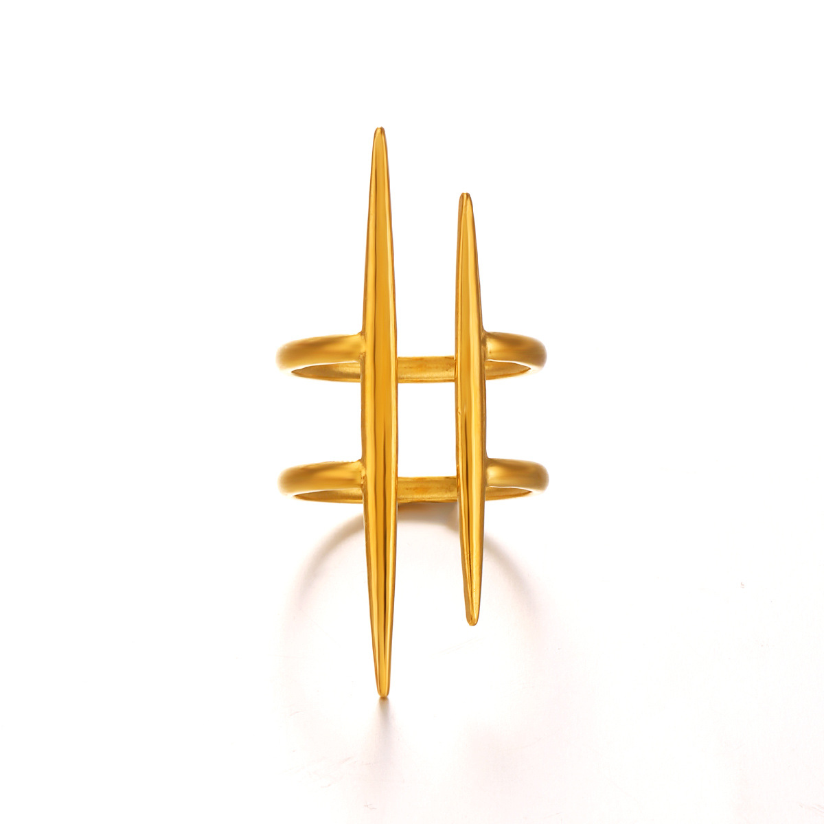 Wholesale of titanium steel line rings with a unique and trendy design sense in Europe and America, and stainless steel gold-plated rings with a hip-hop personality Item Picture