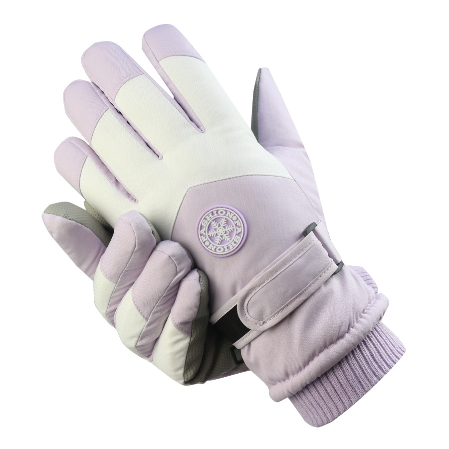 Ski gloves for men and women with fleece for warmth, outdoor tram cold-proof, windproof and waterproof, touch screen motorcycle, winter cycling and mountain climbing details Picture