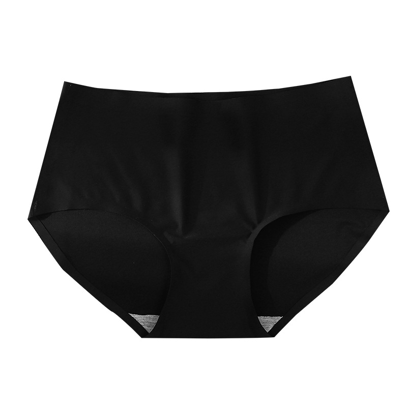Best-selling one-piece seamless ice silk women's mid-waist, large-sized solid color, skin-friendly, breathable and sexy triangle underwear for women 810 Item Picture