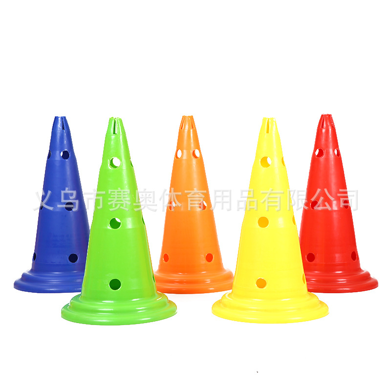 52cm perforated sign cylinder with obstacle rod inserted plastic sign bucket, road sign obstacle sign bucket, training cone ice cream cylinder details Picture
