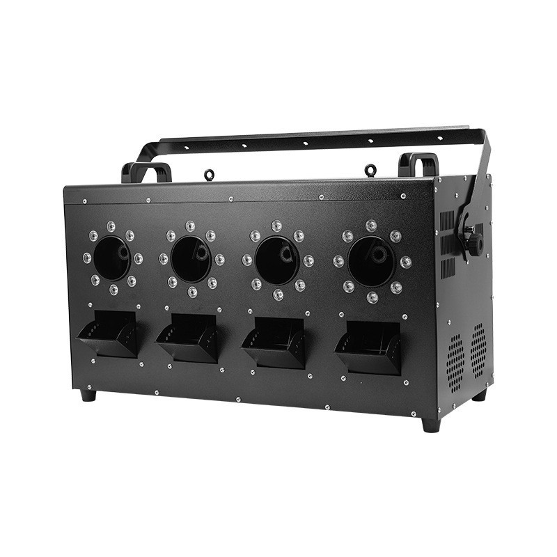 The seven-color LED light four-wheel smoke bubble machine is a magic tool for creating an atmosphere at wedding ceremonies. It is a high-power fully automatic atmosphere fog-making and bubble-blowing prop equipment specially designed for wedding celebrations and bar performances Item Picture