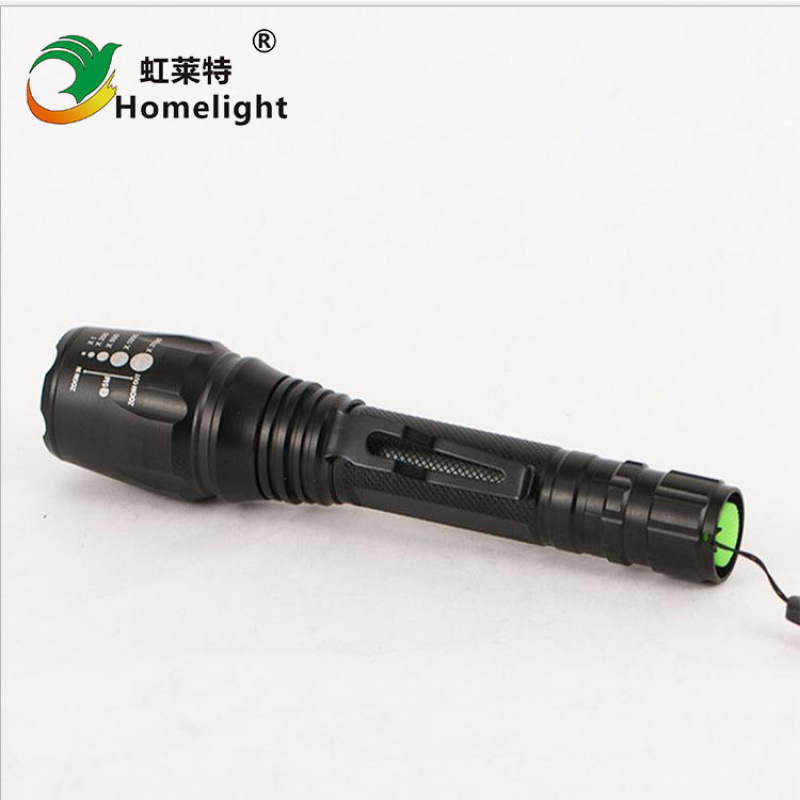 A New Cross-Border Pen-Buckle High-Intensity Rechargeable Flashlight With Led Dual-Segment T6 Long-Range Telescopic Zoom Flashlight, Featuring High Power details Picture