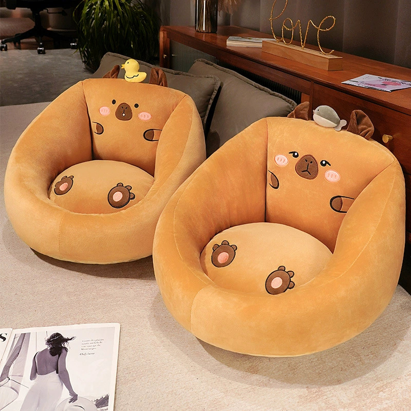 可爱卡皮巴拉榻榻米坐垫懒人沙发地板样图坐儿童玩具沙发跨境批发细节图