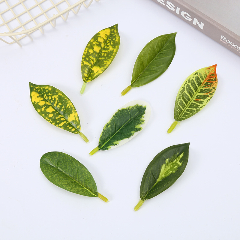 仿真榕树叶家庭绿化布景配件盆栽绿植插件DIY手工绿植植物