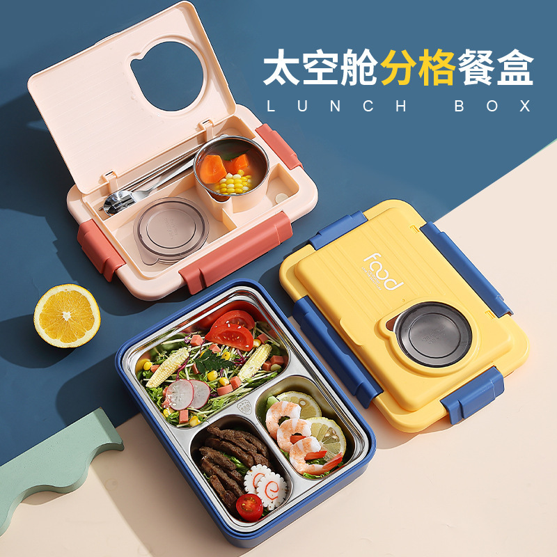 304 stainless steel insulated lunch box, specially designed for male and female office workers with a covered lunch bowl, lunch box with compartments