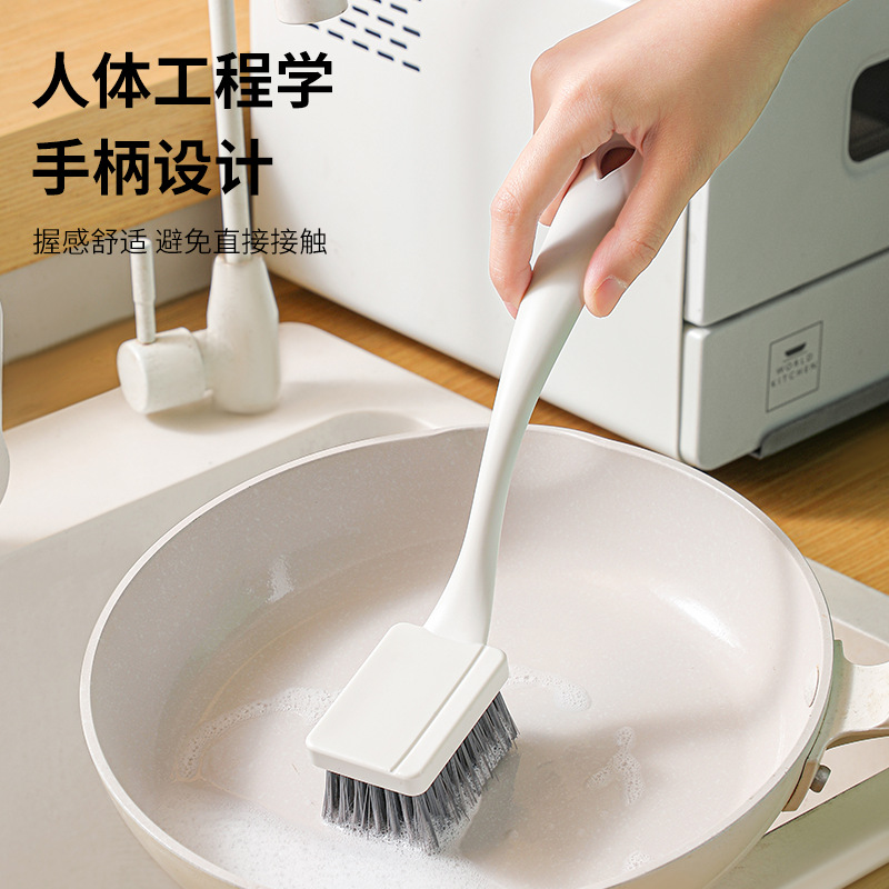 带铲圆头锅刷可挂长柄多功能清洁刷铲锅底刷锅家用家务工具铲油污                              