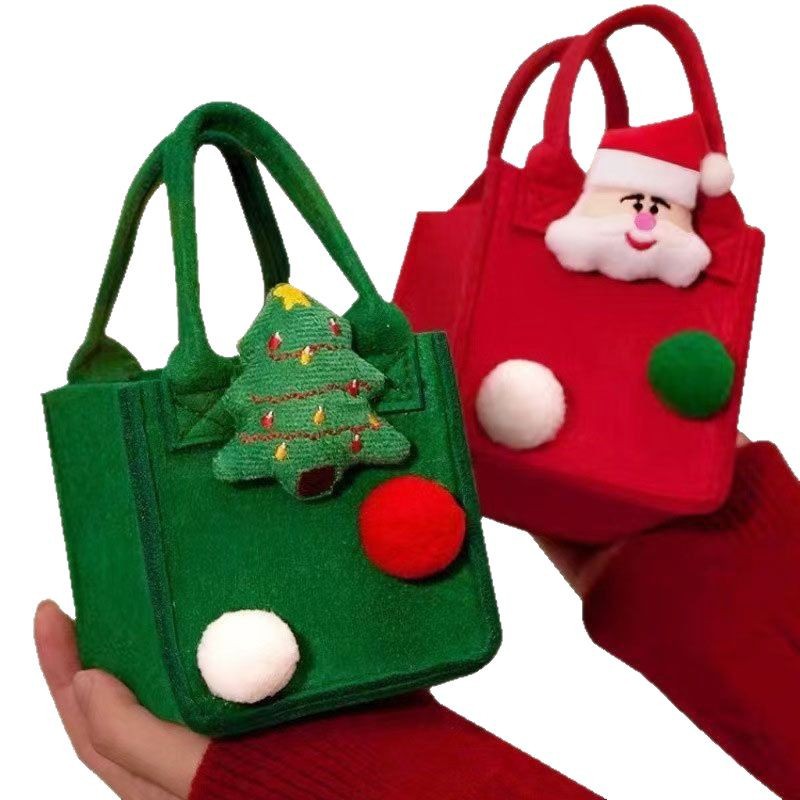 Cross-border Christmas hand-held bag felt gift bag, exquisite appearance, Christmas packaging, hand-held felt bag, Christmas Item Picture