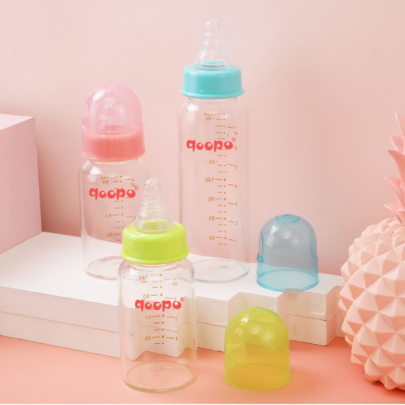 Baby glass bottle 120ml, fresh, anti-bloating, safe, non-toxic and heat-resistant Specification image