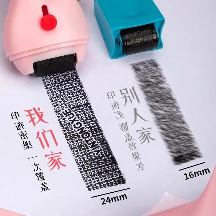 Confidential seal roller type garbled express code printer, express box opener, multi-functional graffiti and name stamp Application Scenario