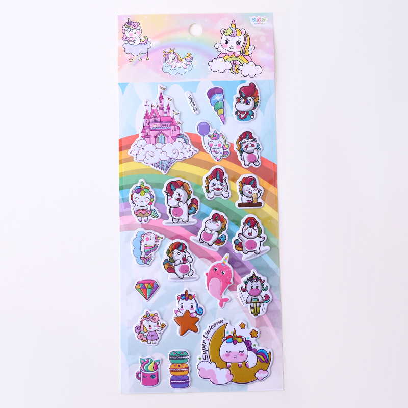 贴纸/文具贴纸/双层立体泡泡贴/XHHQ双层烫金贴/儿童贴纸白底实物图