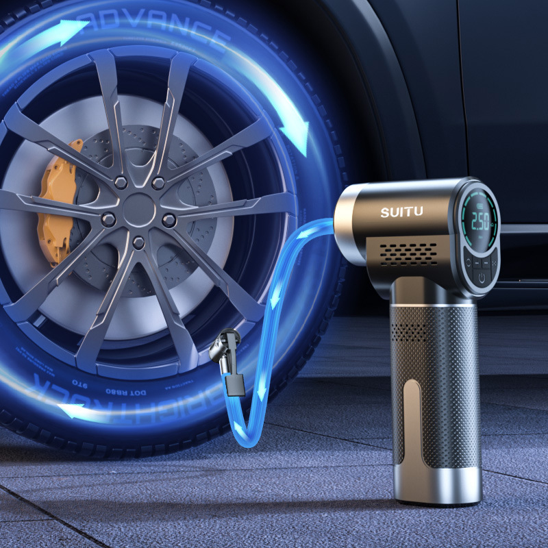 Vehicle-mounted wireless air pump, portable air pump for vehicles, automatic high-pressure air pump for electric car tires, and air injection details Picture