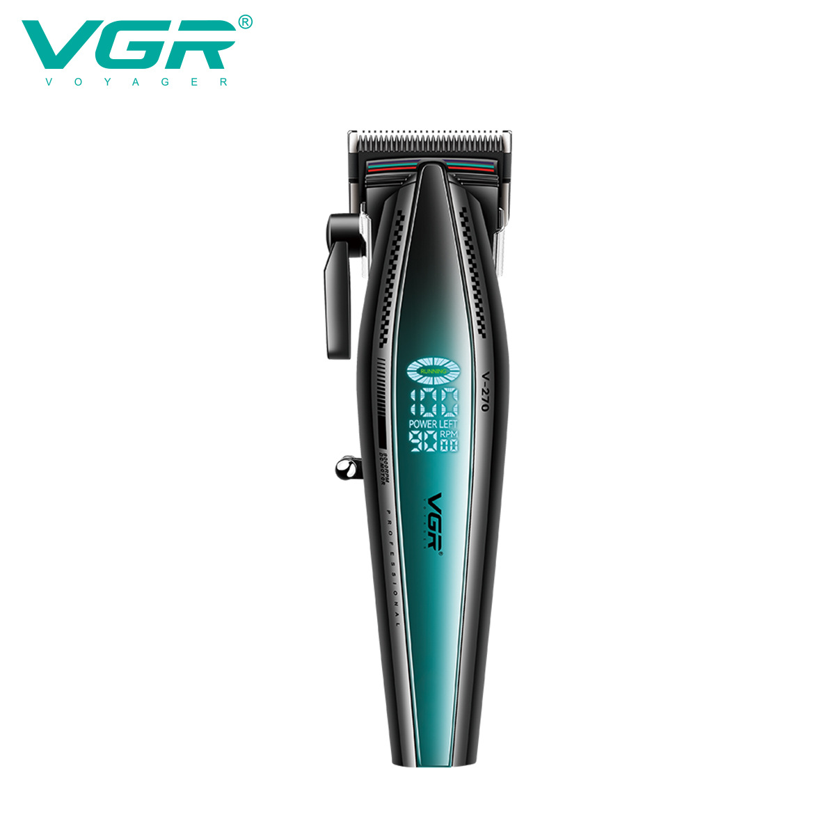 VGR270 Cross-border new hair clipper, digital display, electric engraving, high-power, with base and charging, professional men's clipper Item Picture