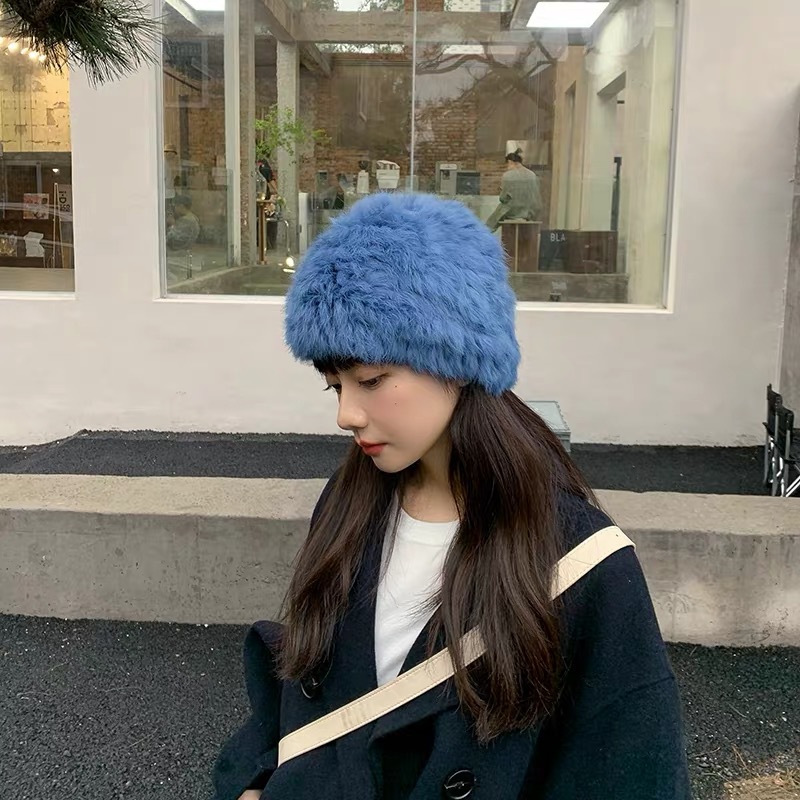兔毛帽子女加厚毛绒皮草防寒保暖西藏行毛线针织帽包头护耳秋冬天