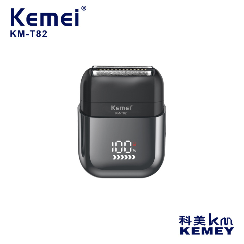 科美KEMEI全新升级刮胡刀大功率迷你便携KM-T82水洗电动剃须刀