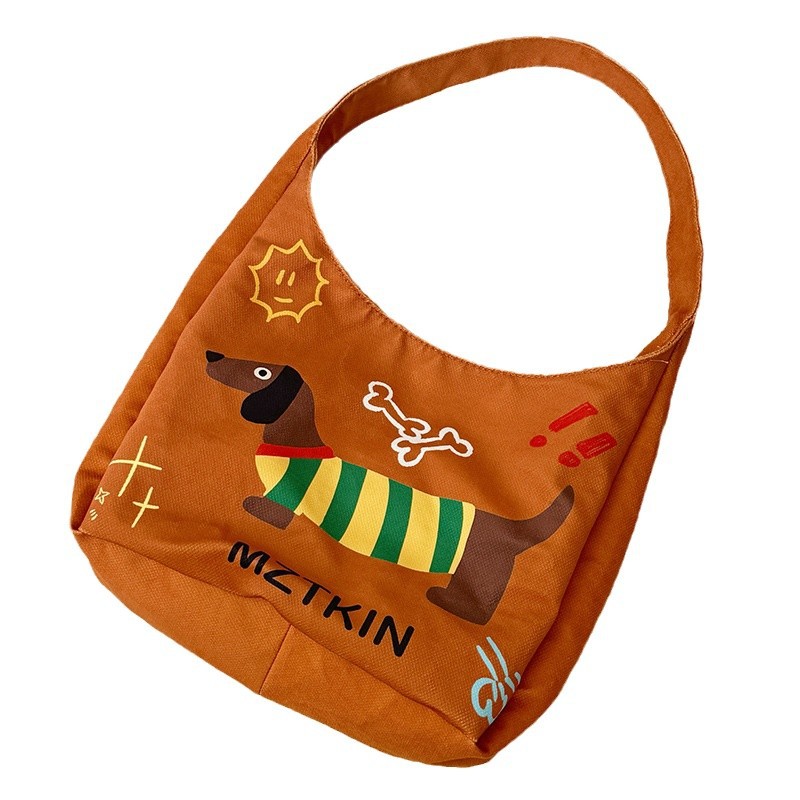 Lona dachshund bolsa de mano bolsa de tote de gran capacidad bolsa de cuchara crossbody portátil bolsa de hombro de un campus Item Picture