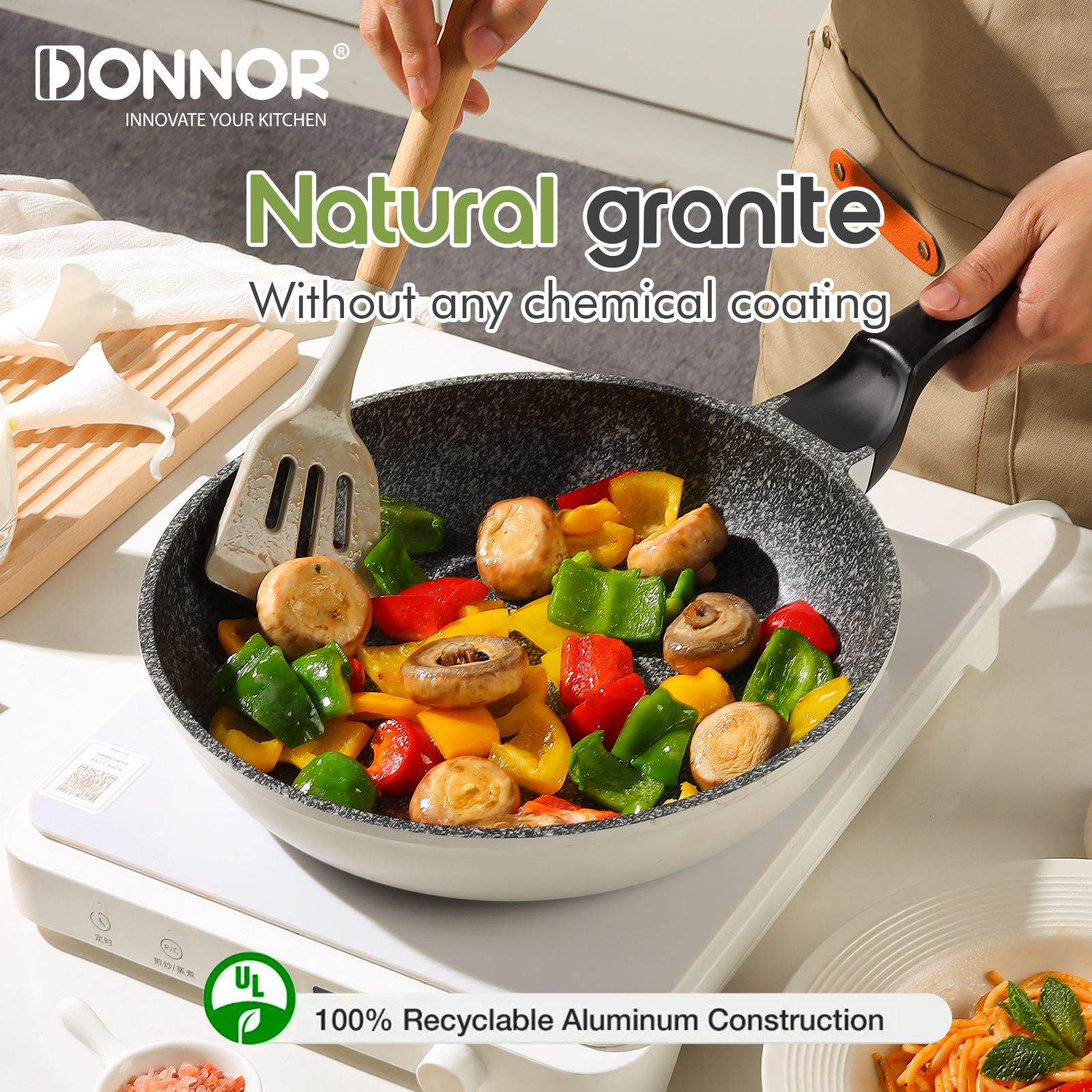 Classic cross-border 7-piece and 9-piece sets of aluminum lid and bottom die-cast cookware, universal cookware, heat-resistant and non-stick Specification image